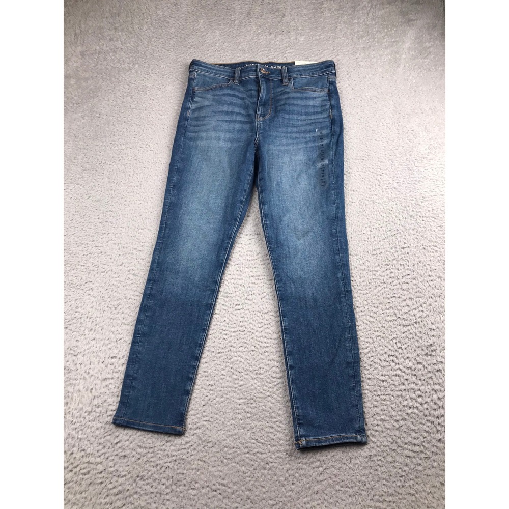 American Eagle Super Hi-Rise Jegging Women 10 Short Blue Next Level Stretch NEW